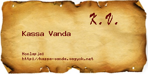 Kassa Vanda névjegykártya